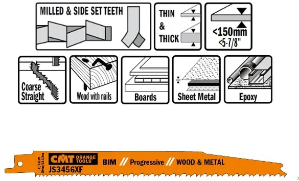 Reciprocating saw blades 200 mm BIM Prog
