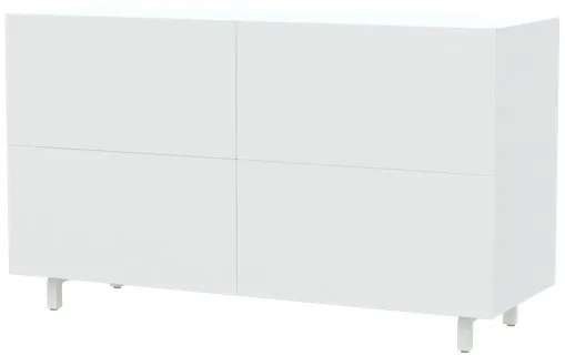 White cabinet with height-adjustable desk