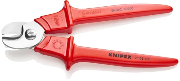 Knipex Cable Cutter handles injected with plastic insulated, injected with plastic, VDE approved 230 mm
